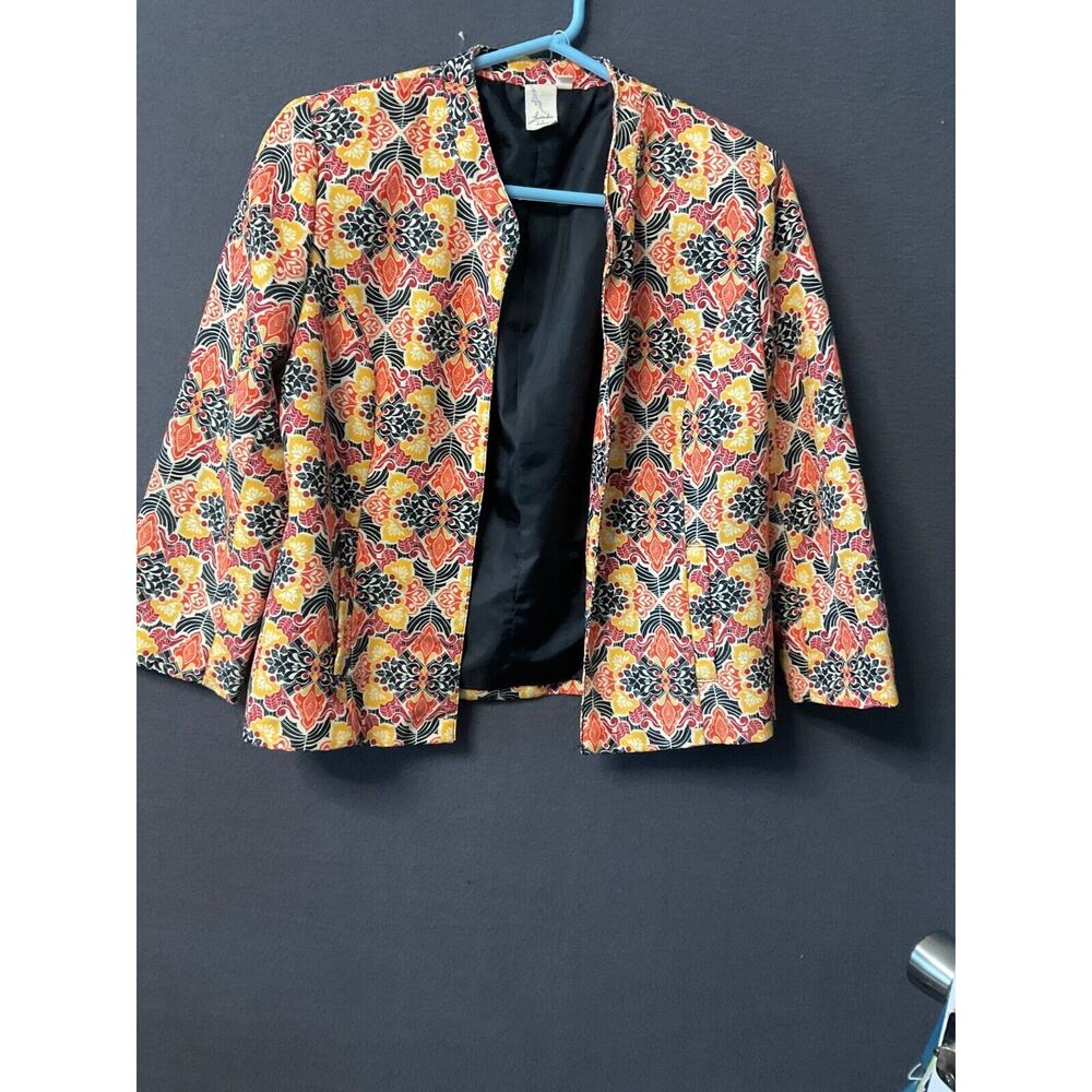 Lavender & Honey Women's Small‎ Floral Open Front Blazer 100% Polyester Jacket
